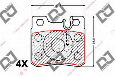 DJ PARTS bp1867 -  Комплект тормозных колодок, дисковый тормоз